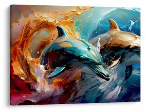 Kép - Delfin festmény (70x50 cm)