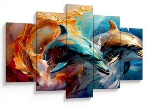 Kép - Delfin festmény (150x105 cm)