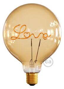 LED Arany izzó asztali lámpához - Gömb G125 “Love” dokor vintage - 5W E27 2000K