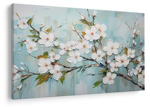 Kép - Festés, virágzó faágak (90x60 cm)