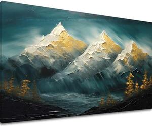 Modern fali dekoráció Aranyszínű harmónia horizontja - PREMIUM ART 40x60 cm