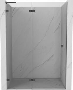 Mexen, Mexen Lunar L Bal oldali billenő zuhanyajtó 130 cm, átlátszó, fegyverszürke - 834L-130-000-95-00-L