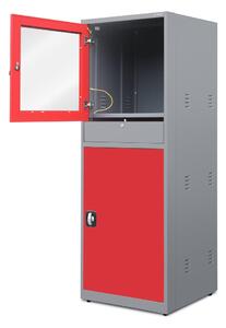 JAN NOWAK STEVE üzemi számítógépszekrény, 640x1750x630 mm, modell antracit-piros