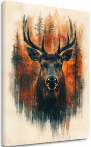 A kép vásznon Forest Deer - Elegáns természetes jelenet