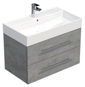 Fürdőszobaszekrény mosdókagylóval Naturel Cube Way 80x53x46 cm matt beton CUBE46802BESAT