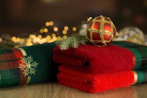 Pamut karácsonyi törölköző jacquard szegéllyel Szélesség: 70 cm | Hossz: 140 cm