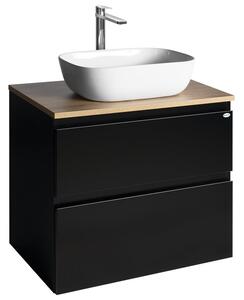 Aqualine Aqualine, ALTAIR szekrény felsővel 68 cm, fekete matt/emporio tölgy, AI670-01