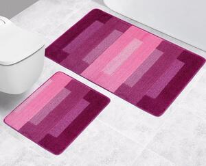 Bellatex Bany Téglalapok fürdőszobai készlet kivágás nélkül rózsaszín, 60 x 100 cm, 60 x 50 cm