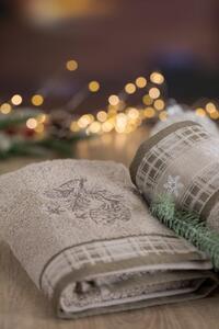 Pamut törölköző karácsonyi mintával bézs Szélesség: 70 cm | Hossz: 140 cm