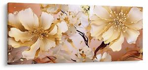 Kép - Arany virágok (120x50 cm)