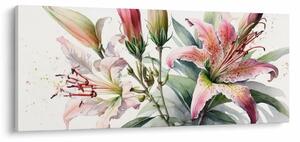 Kép - Liliomok, illusztrációk (120x50 cm)