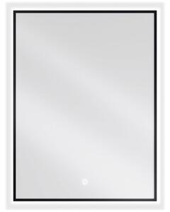 Mexen Erma megvilágított fürdőszobai tükör 60 x 80 cm, LED 6000K, anti-pára, fekete szegély - 9814-060-080-611-70