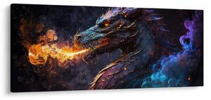 Kép - Lángokat köpködő sárkány (120x50 cm)