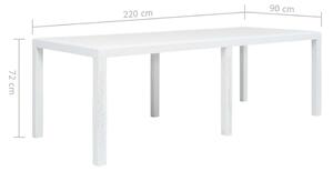 VidaXL fehér rattan hatású műanyag kerti asztal 220 x 90 x 72 cm