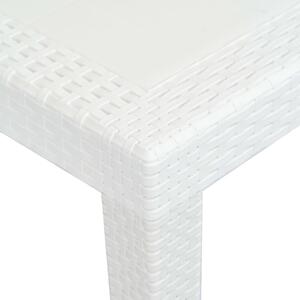 VidaXL fehér rattan hatású műanyag kerti asztal 150 x 90 x 72 cm