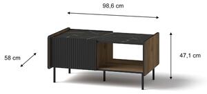 PRESTIGO P11 dohányzóasztal - warmia dió / fekete