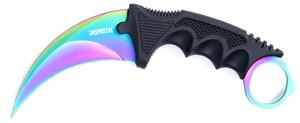 Scorpion Karambit Rainbow Damascus mintás, fekete markolat AMO-10135