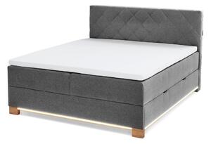 Szürke ágyneműtartós boxspring ágy 180x200 cm Messina – Meise Möbel