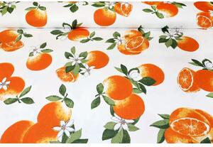 Dekoratív szövet pamut narancs, magasság 140 cm