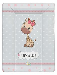 Babastar puha pelenkázó lap 50*70 cm - It&#039;s a girl ! zsiráf szürke