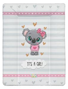 Babastar puha pelenkázó lap 50*70 cm - It&#039;s a girl ! koala szürke