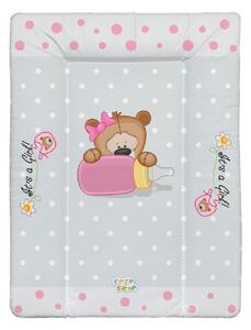 Babastar puha pelenkázó lap 50*70 cm - It&#039;s a girl ! maci cumisüveg szürke