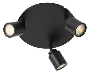 Modern fürdőszoba spotlámpa fekete 3-lámpás IP44 - Ducha