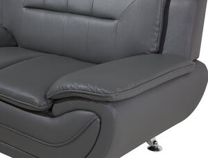 Elegáns kétszemélyes műbőr kanapé szürke színben LEIRA