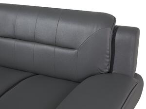 Elegáns kétszemélyes műbőr kanapé szürke színben LEIRA