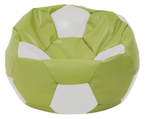 Baby Ball babzsákfotel - műbőr - zöld/fehér - 70 liter