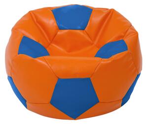 Baby Ball babzsákfotel - műbőr - narancssárga/kék - 70 liter