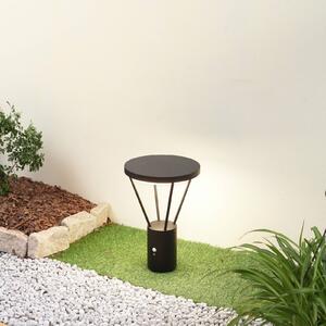 Lucande LED-es napelemes lámpa Elario, 44 cm, fekete, szenzoros, szenzoros, Fekete, Alumínium, Modern