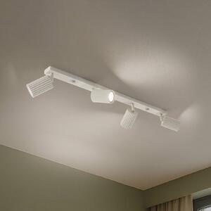SOLLUX LIGHTING Carbon mennyezeti spotlámpa, bézs, 81 cm hosszú, alumínium, 4 lámpás., dimmelhető, Krém / borostyánsárga, Nappali / Étkező, Alumínium, Modern
