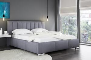 Malone elegáns ágy magasított fejtámlával és tárolóval szürke 200x200