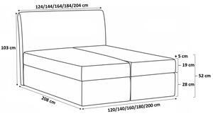 Alessio modern kárpitozott ágy tárolóval zöld 200x200 + ingyenes topper