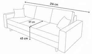 Modern MALIN kinyitható kanapé, fekete + fehér ökobőr