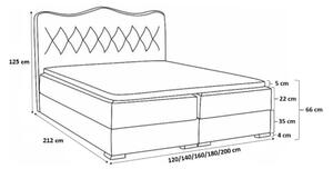 SULTÁN kontinentális ágy, fehér ökobőr, 180 x 200 + INGYENES topper