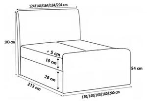 CARMEN LUX kontinentális ágy 180x200 - mustársárga + INGYENES topper