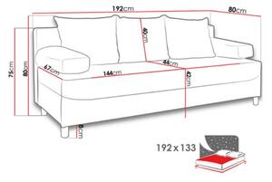 ELZA többszemélyes kinyitható kanapé - szürke