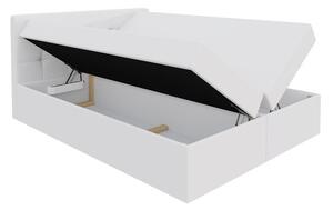CAROLA boxspring ágy 140x200 - szürke + INGYENES topper