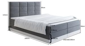 LILLIANA 1 kárpitozott ágy 180x200 - szürke / fehér
