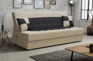 MALENA PLUS kanapé ágykiemelő szerkezettel, bézs / fekete