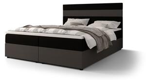 ZOE kétszemélyes ágy tárolóval - 140x200, fekete / sötétszürke