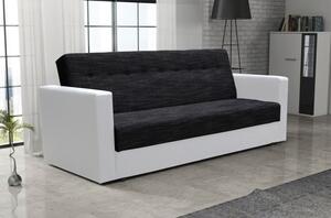 Modern MALIN PLUS kinyitható kanapé, fekete / fehér ökobőr
