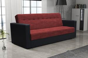Modern MALIN PLUS kinyitható kanapé - piros / fekete ökobőr