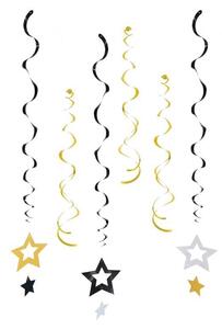 Glitter Stars, Csillag szalag dekoráció 6 db-os szett