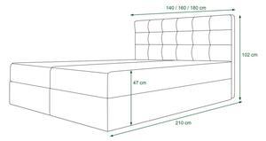 Modern STIG 5 ágy tárolóhellyel 140x200 - szürke