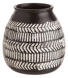 MALOU váza, fekete-fehér Ø12,5cm