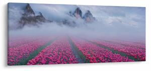 Kép - Tájkép tulipánmezőkkel (120x50 cm)