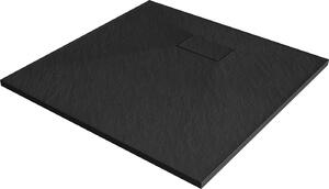 Mexen Hugo, SMC négyzet alakú zuhanytálca 70 x 70 cm, fekete matt, 42707070
